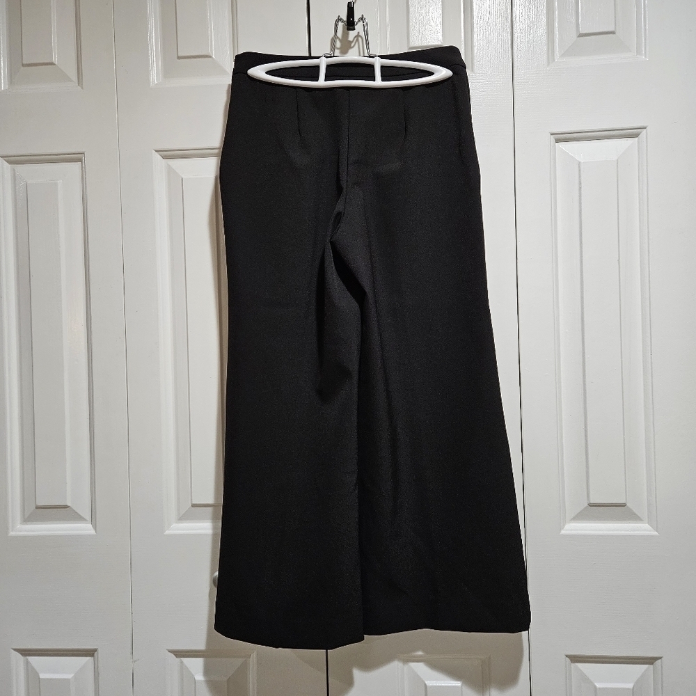 Aritzia Wilfred Wide Leg Side Zip Cropped Pant Black Size 2 - Picture 8 of 8
